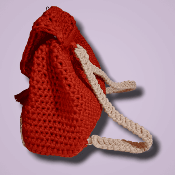 Bolsa Tipo Mochila - Tejida A Crochet - Hecha A Mano