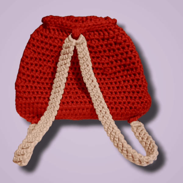 Bolsa Tipo Mochila - Tejida A Crochet - Hecha A Mano