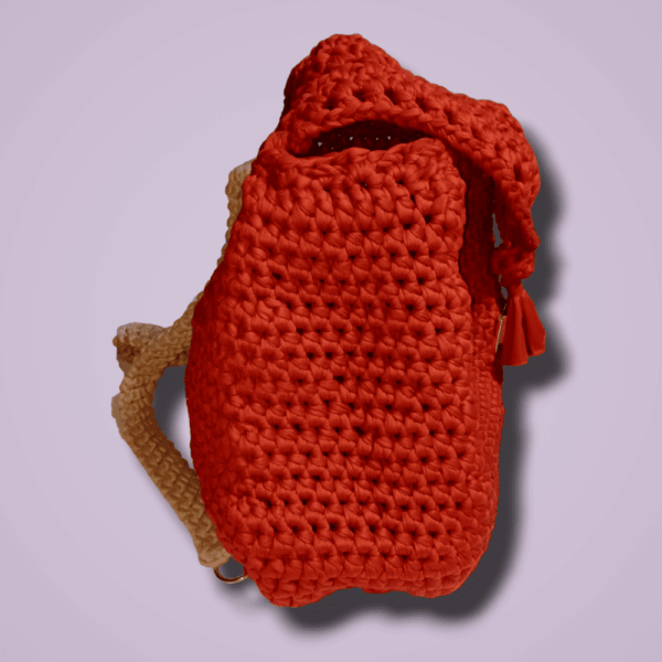 Bolsa Tipo Mochila - Tejida A Crochet - Hecha A Mano