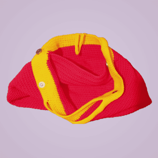 Bolsa Semicircular Tejida A Crochet: Diseño Con Cariño