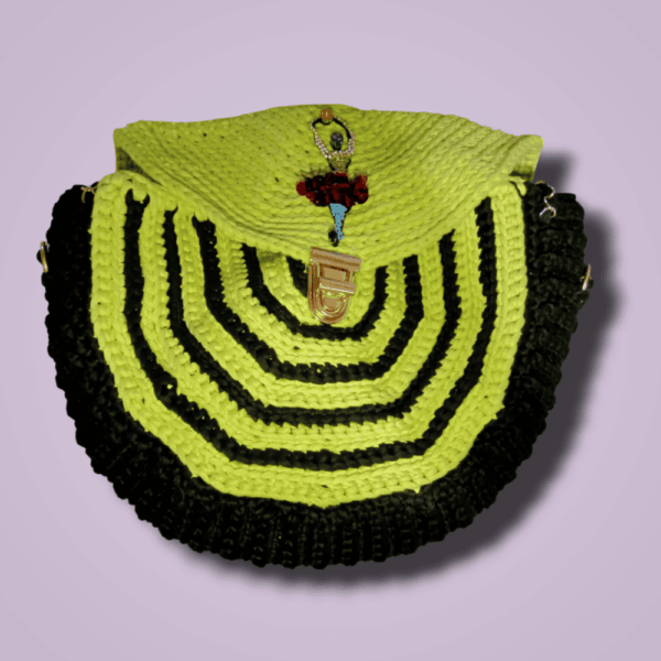 bolso-51 Bolsa De Mano Medio Circulo Para Mujer - Tejido A Crochet