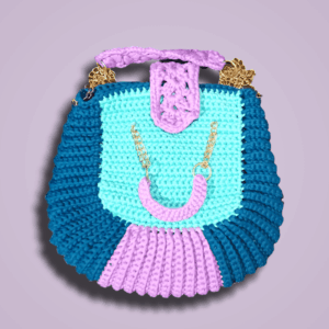 Bolsa Tote Tejida a Crochet - Modelo Acordeón