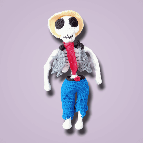 catrin-1 Esqueleto Artesanal Decorativo - Hecho A Mano - Tejido A Crochet