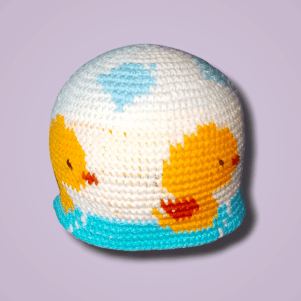 Gorrito de Patitos para Bebé| Hecho a Mano y Personalizable